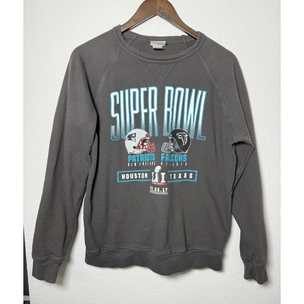 Junk Food Superbowl LI Sweatshirt M Patriots Vs Falcons 2017 USA VTG Tom Brady